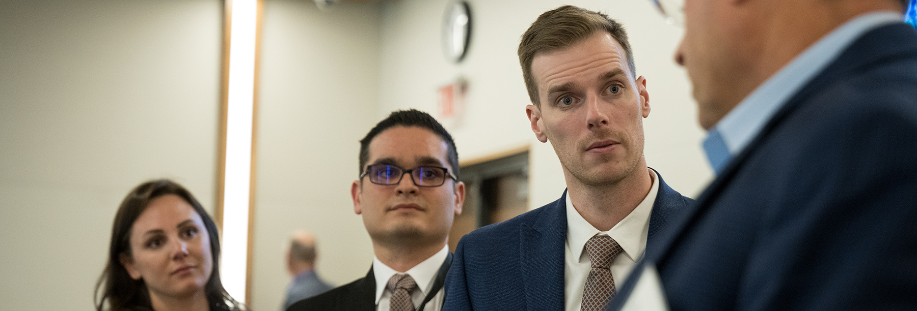 Section Image: Participants and staff at the Raytheon Case Competition 