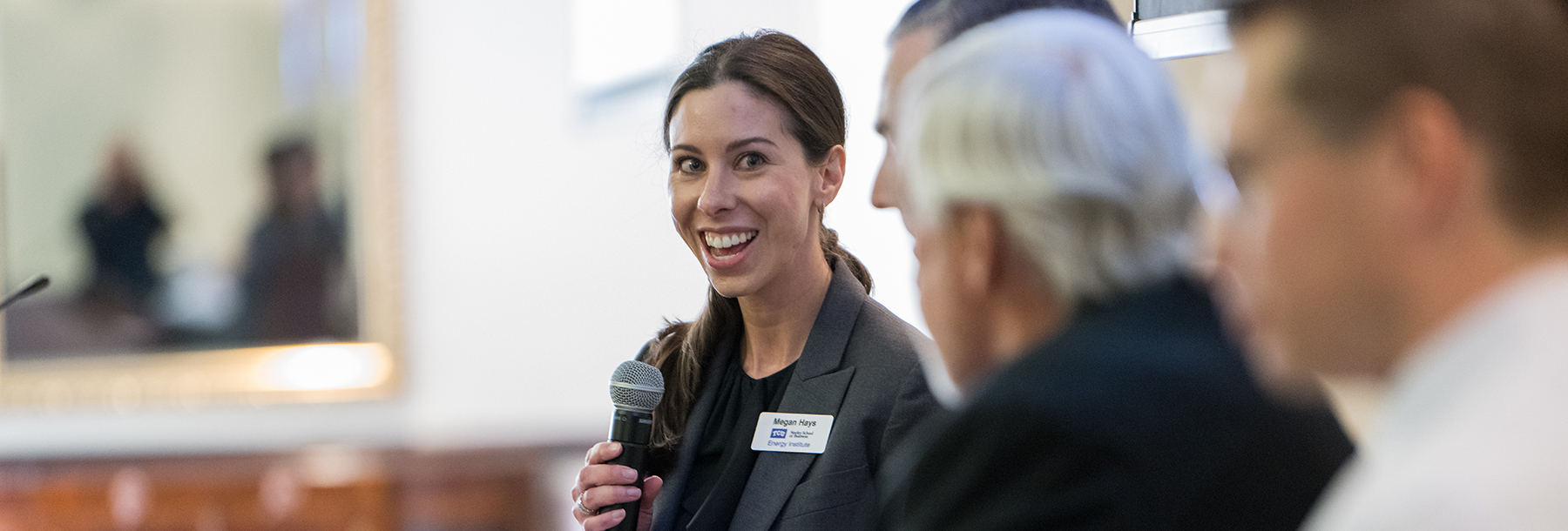 Section Image: Panel member Megan Hays speaks. 
