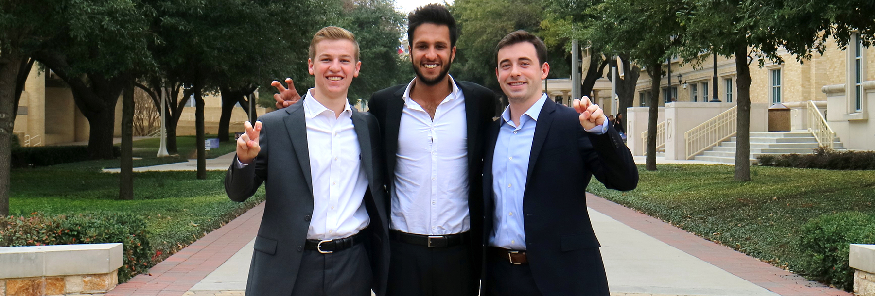 Section Image: three student Horned Frogs 