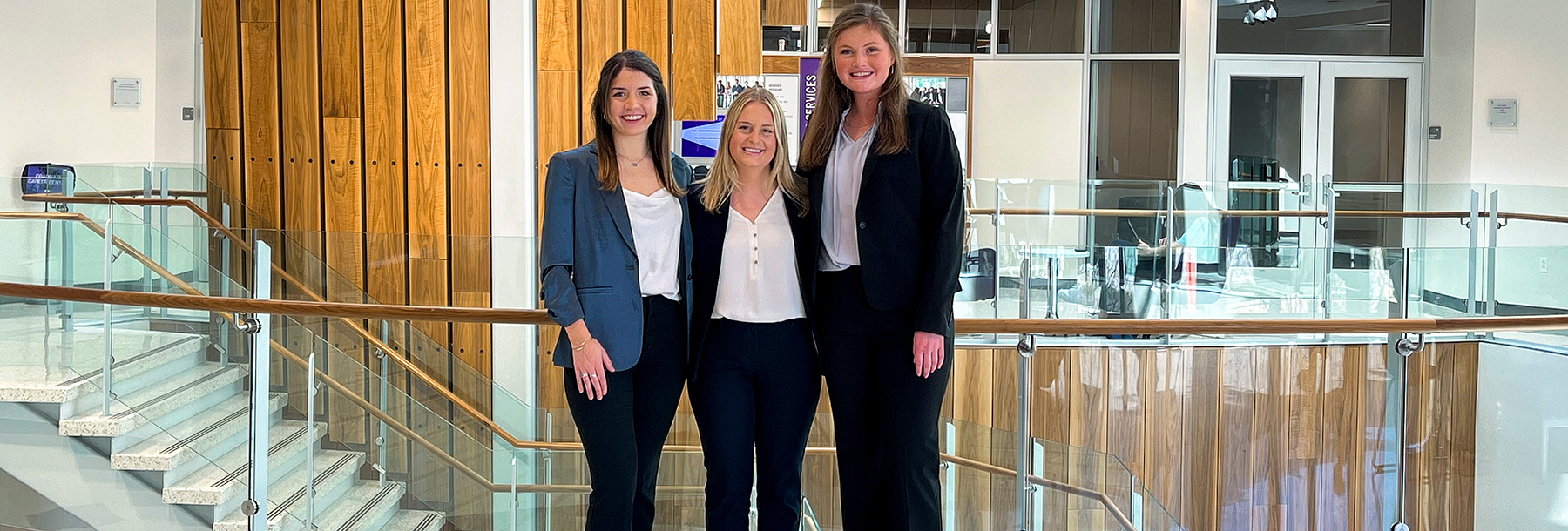 Section Image: Erin Milsten, Becca Smith and Anna Murrey at the Rogers Rotunda 