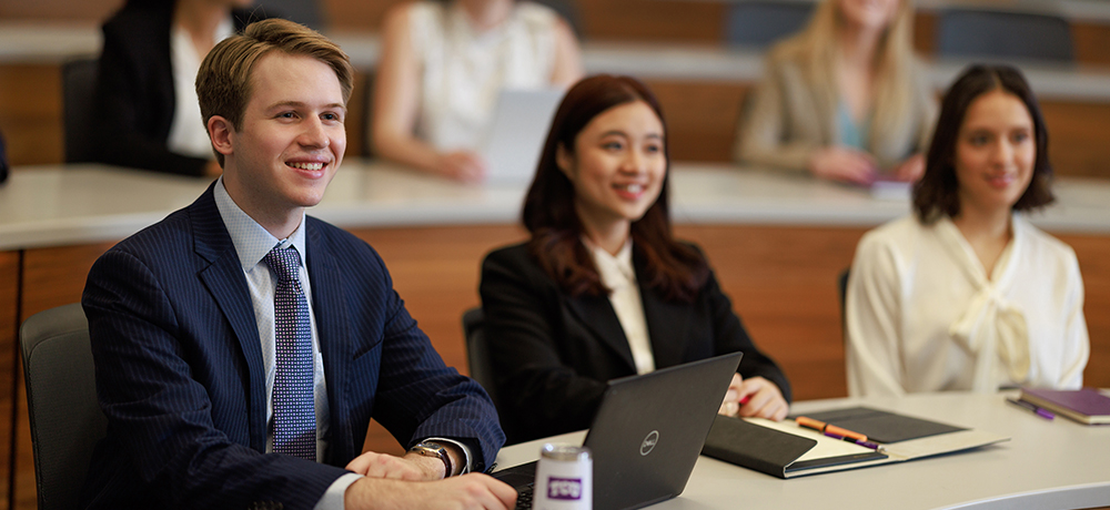 Students sitting in a classroom