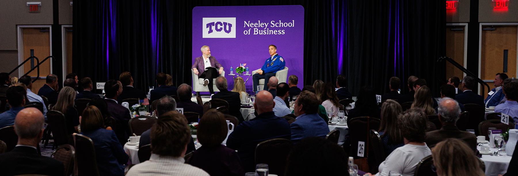 Section Image: Chris Cassidy and Craig Crossland on stage in the BLUU ballroom 