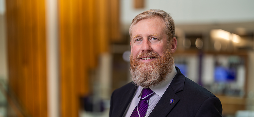 Craig Crossland by the Rogers Rotunda