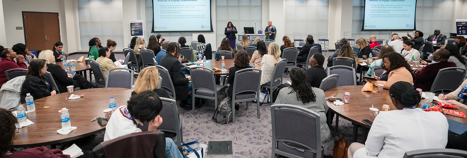 Section Image: Conference attendees in the Hays Banquet Hall 