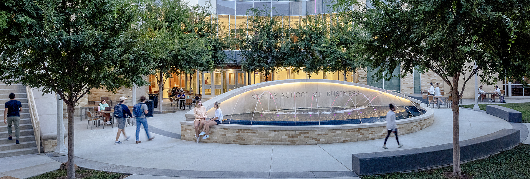 Section Image: Neeley Fountain in the Roach Family Plaza 
