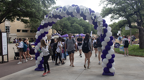 Section Image: Students and alumni selling their wares in the TCU Academic Commons 