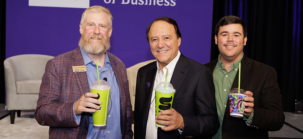 Craig, Jim and another person holding slurpees