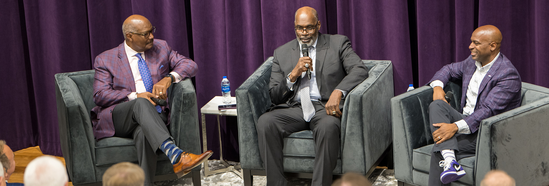 Section Image: Charlie Davis with Moderators Ron Parker and Kenny Thompson Jr. 
