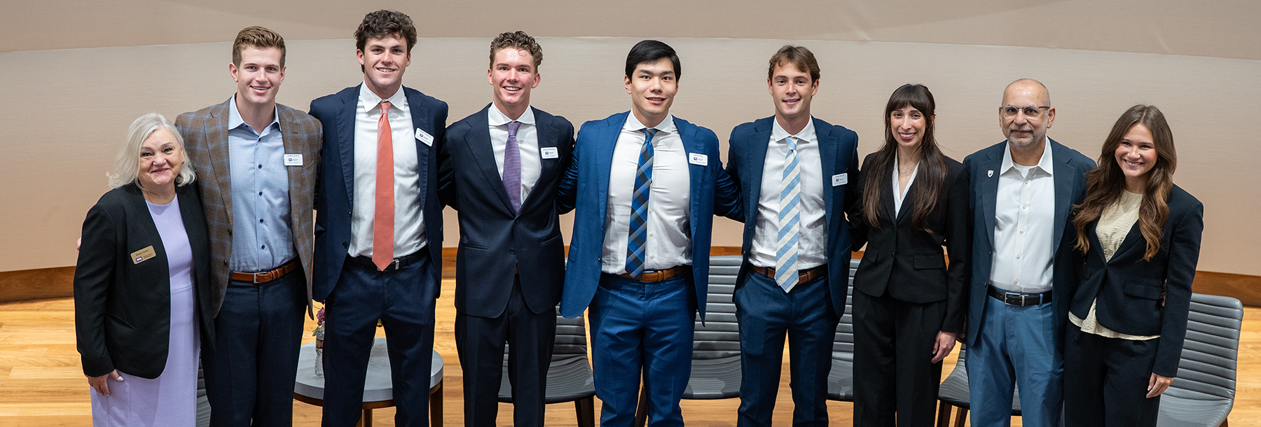 Section Image: Student and Faculty Leaders on the stage in Shaddock Auditorim 