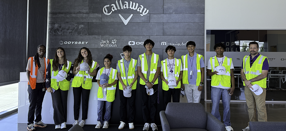 Business Tech Camp students with Callaway hats