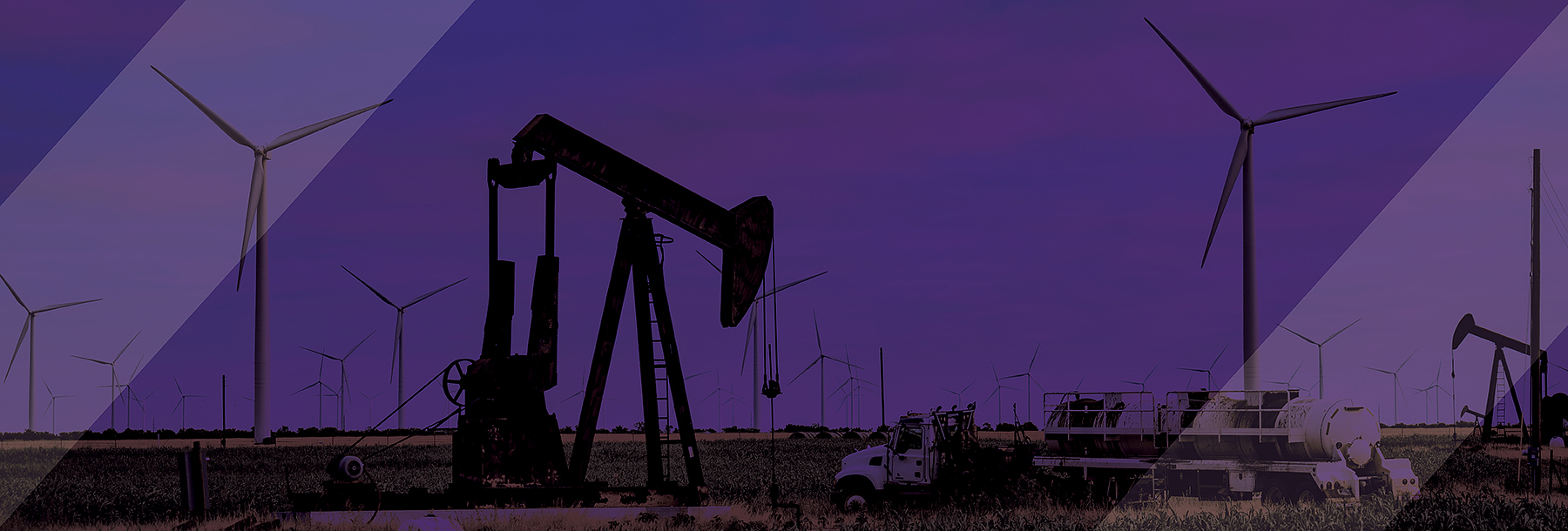 Section Image: Oil derrick and windmills 