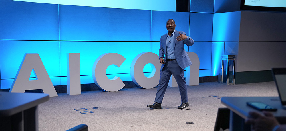 Elijah Clark on stage