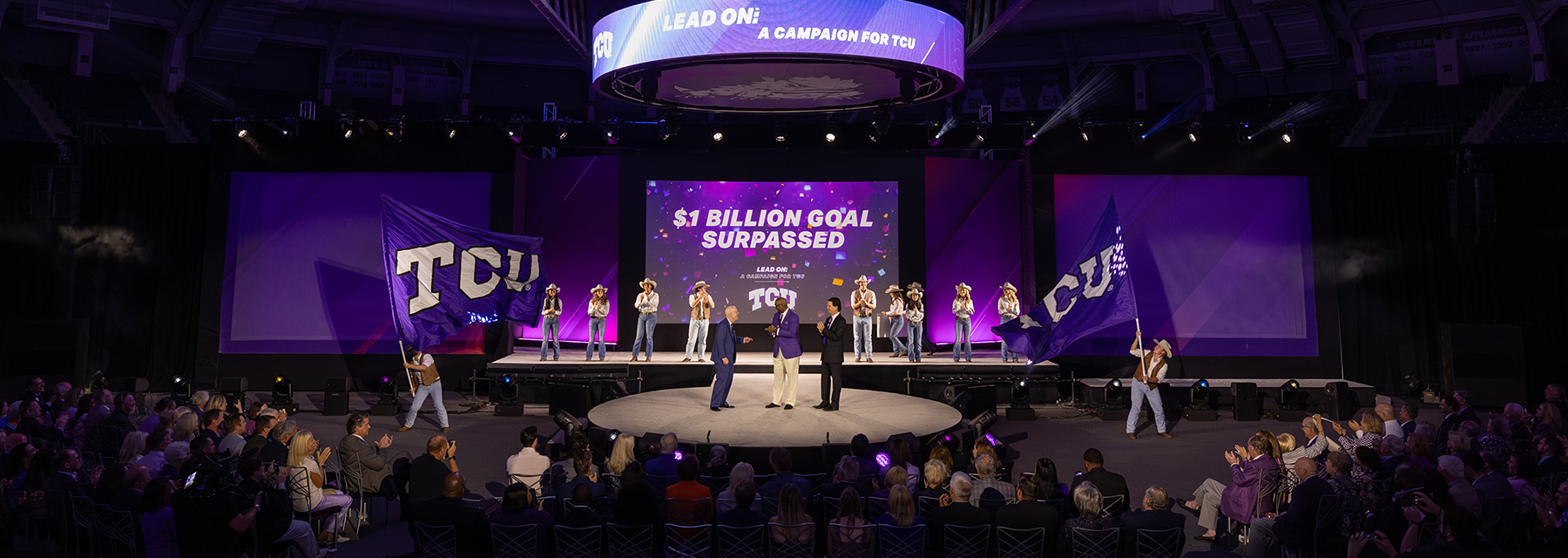 Section Image: Celebration at the Scholmeier Arena for the close of the Lean On Campaign 