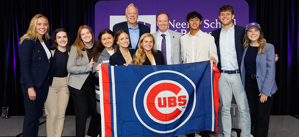 Jon Greifenkamp with a group of TCU Neeley students