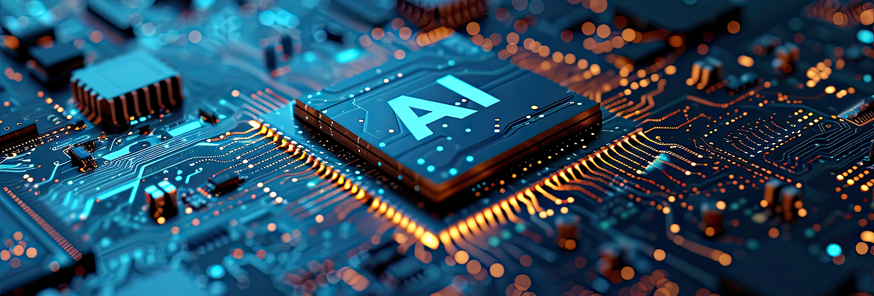 Section Image: AI label on chip on a motherboard 