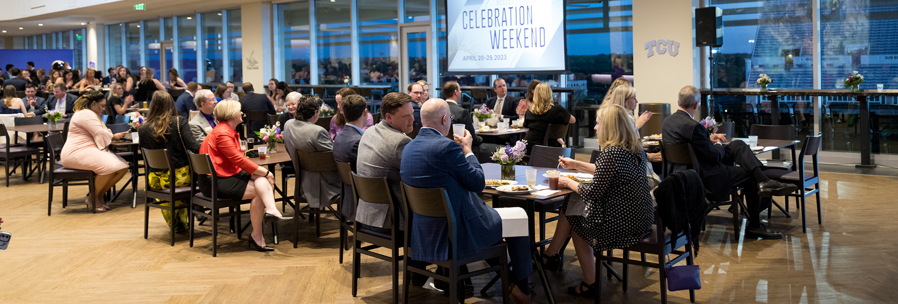 Section Image: Neeley Fellows at Celebration Dinner in the Champions Club 